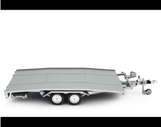Autotransporter Anhänger Ellebi  silber Laudoracing 1:18 Resinemodell (Türen, Motorhaube... nicht zu öffnen!)